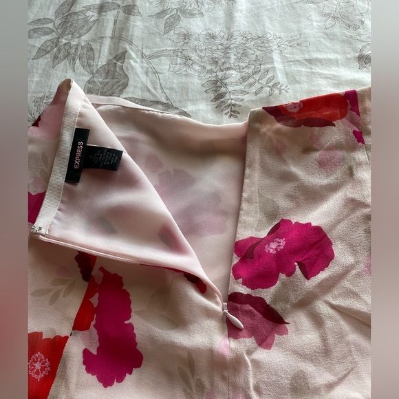 Express Y2K Silk Pink Floral Mini Slip Skirt 4 Fairy Balletcore Feminine Dainty - Picture 4 of 9